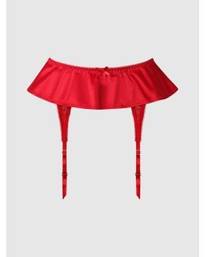 Frederick's of Hollywood x Marilyn Monroe Marilyn Monroe Lace & Satin Skirted Garter Belt - Red