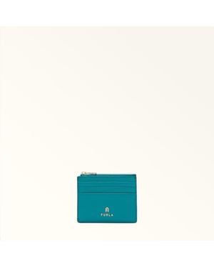 Furla Camelia Card Case Amatore Textured Leather - Blue
