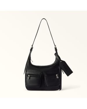 Furla Lynette Borsa A Spalla Pelle Di Vitello Atelier Liscia Donna - Nero