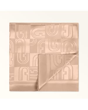 Furla Lotus Stola 70X200 Cipria Jacquard-Seide Mit Arco Dama-Print Damen - Natur