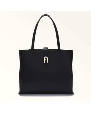 Furla Sofia Borsa Shopping Pelle Di Vitello Granata Donna - Nero
