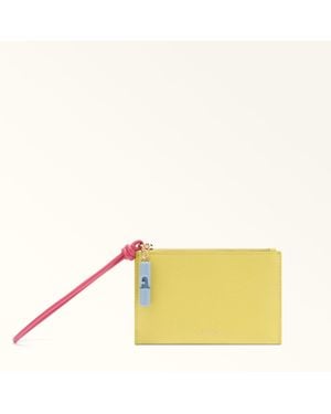 Furla Iride Envelope Toni Museum Textured Leather - Yellow