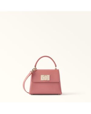 Furla 1927 Top Handle Mini Rosewood Textured Leather - Pink