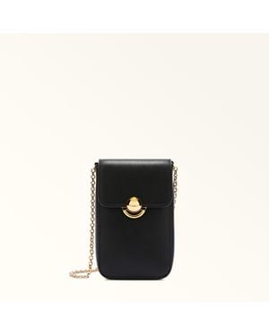 Furla Sfera Vertical Crossbody Nero Sidney Calf Leather - Black