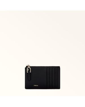 Furla Nuvola Porta Carte Di Credito Pelle Di Vitello Claris Lux Donna - Nero