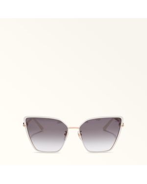 Furla Sunglasses Lunettes De Soleil Panna Métal Femme - Blanc