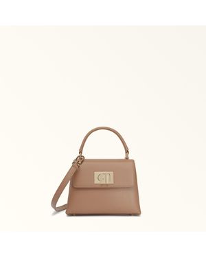 Furla 1927 Henkeltasche Greige Strukturiertes Leder Damen - Braun