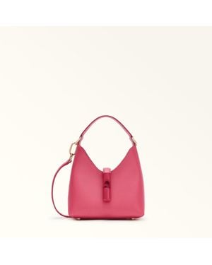 Furla Iride Mini Bag Velvet Textured Leather - Pink