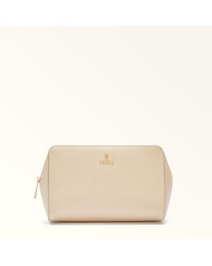 Furla Camelia Cosmetic Case Ballerina I Textured Leather - Natural