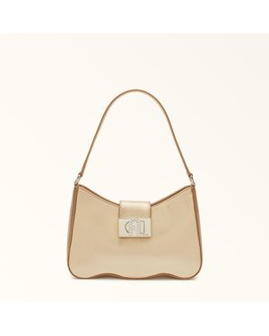 Furla 1927 Shoulder Bag Metal Claris Calf Leather - Natural