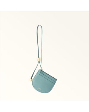 Furla Laura Porta Carte Di Credito Cloud Pelle Stampata Donna - Blu