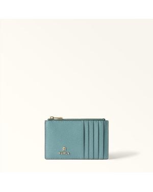 Furla Camelia Card Case Cloud Textured Leather - Green