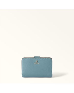 Furla Camelia Portafoglio Compatto Cloud Pelle Stampata Donna - Blu