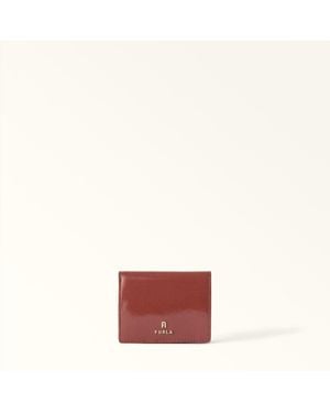 Furla Camelia Portafoglio Compatto Marsala Pelle Testurizzata Verniciata Ares Donna - Rosso