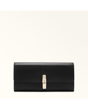 Furla Iride Continental Wallet Nero Textured Leather - Black