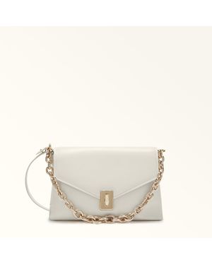 Furla Meridiana Crossbody Panna Bologna Calf Leather - White