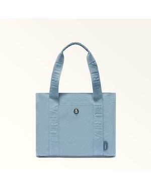 Furla Duna Tote-Bag Carta Da Zucchero Canvasstoff Damen - Blau