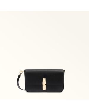 Furla Iride Crossbody Nero Textured Leather - Black