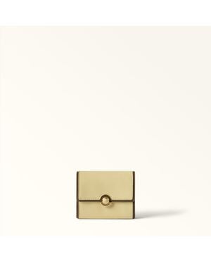 Furla Sfera Compact Wallet Cremino Bicolour Sidney Calf Leather - Metallic