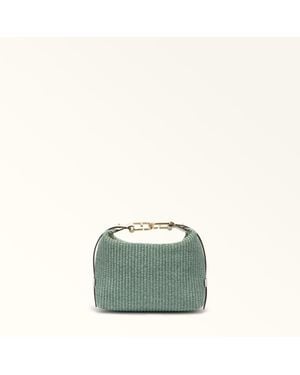 Furla Tonie Shoulder Bag Toni Agave Light Tuscany Woven - Green