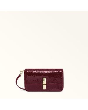 Furla Iride Crossbody Ribes G Paillettes Fabric - Red