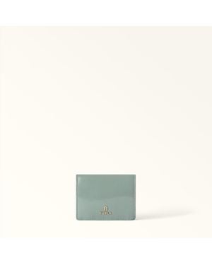Furla Camelia Compact Wallet Winter Sky Varnished Ares Textured Leather - Green