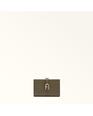 Furla Flow Compact Wallet Sage Claris Lux Calf Leather - Natural