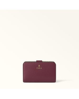Furla Camelia Compact Wallet Apple Textured Leather - Purple