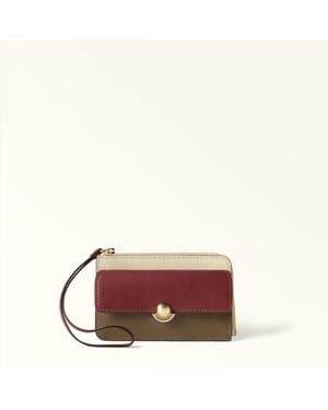Furla Sfera Card Case Apple Colourblock Sydney Calf Leather - Brown