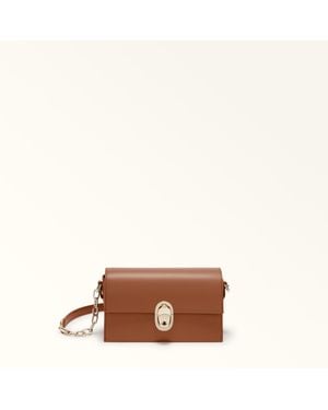 Furla Eclisse Crossbody Mini Cognac H Sidney Calf Leather - Brown