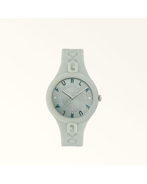 Furla Fun Orologio Con Cassa Tonda Rugiada Silicone Donna - Blu