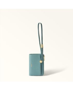 Furla Laura Card Case Cloud Textured Leather - Blue