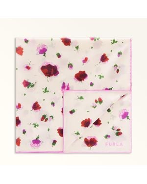 Furla Daisy Schal Toni Ribes Crêpe-Satin Mit Blumen-Print Damen - Pink