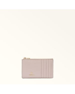 Furla Camelia Card Case Corolla Textured Leather - Pink