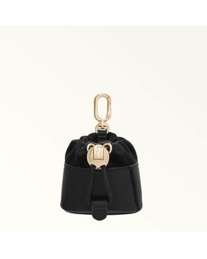 Furla Mionido Accessori Hi-Tech Pelle Verniciata + Tessuto Satin Vellutato Donna - Nero