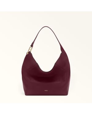 Furla Lara Shoulder Bag Ribes G Grained Calf Leather - Purple