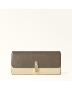 Furla Iride Portafoglio Continental Muddy Pelle Stampata Donna - Grigio
