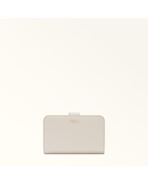 Furla Classic Compact Wallet Perla E Andromeda Calf Leather - White