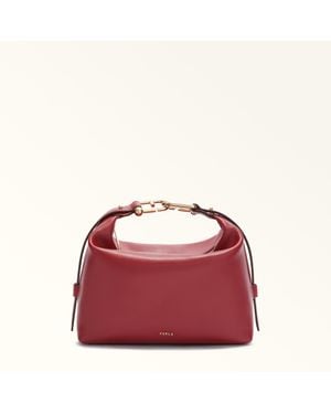 Furla Tonie Shoulder Bag Ciliegia D Ares Soft Textured Leather