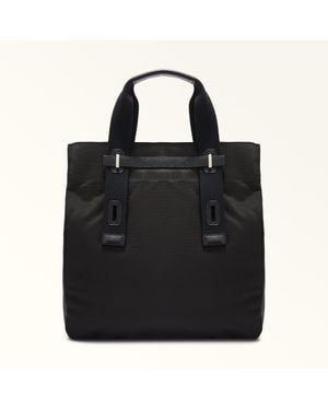 Furla Giove Tote Nero Waterproof Cordura Nylon Fabric - Black