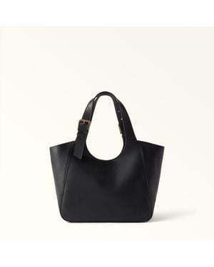 Furla Dora Tote Nero Smith Calf Leather - Black