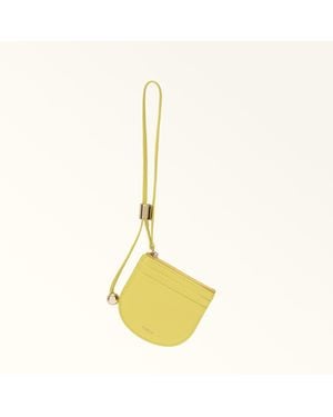 Furla Laura Card Case M Textured Leather - Metallic