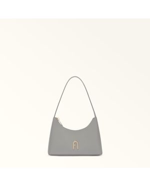 Furla Diamante Shoulder Bag Cenere Soft Calf Leather - Natural