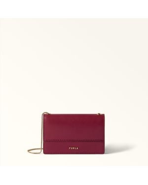 Furla Lia Card Case Rododendro Sidney Calf Leather - Red