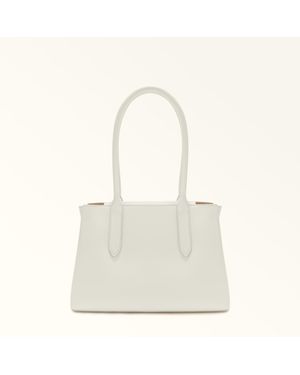 Furla Meridiana Tote Panna Napoli Double Calf Leather - White