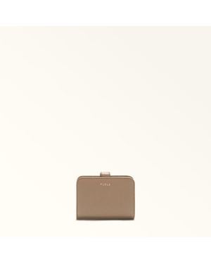 Furla Classic Portafoglio Compatto Taupe Pelle Di Vitello Andromeda Donna - Neutro