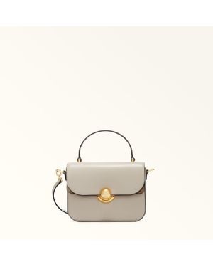 Furla Sfera Top Handle Vaniglia Soft Calf Leather + Suede - Natural
