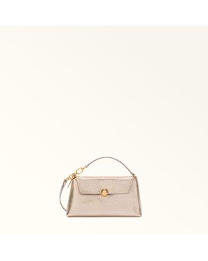 Furla Sfera Soft Mini Bag Vaniglia Piuma Metal Calf Leather - Natural
