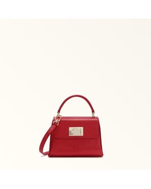 Furla 1927 Borsa A Mano Veneziano Pelle Di Vitello Claris Metallizzata Donna - Rosso