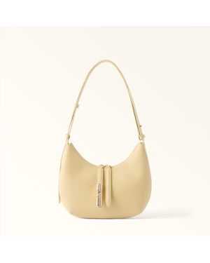 Furla Goccia Shoulder Bag Morning Night Calf Leather + Sidney Calf Leather - Natural